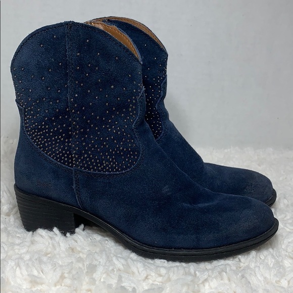 born blue suede boots
